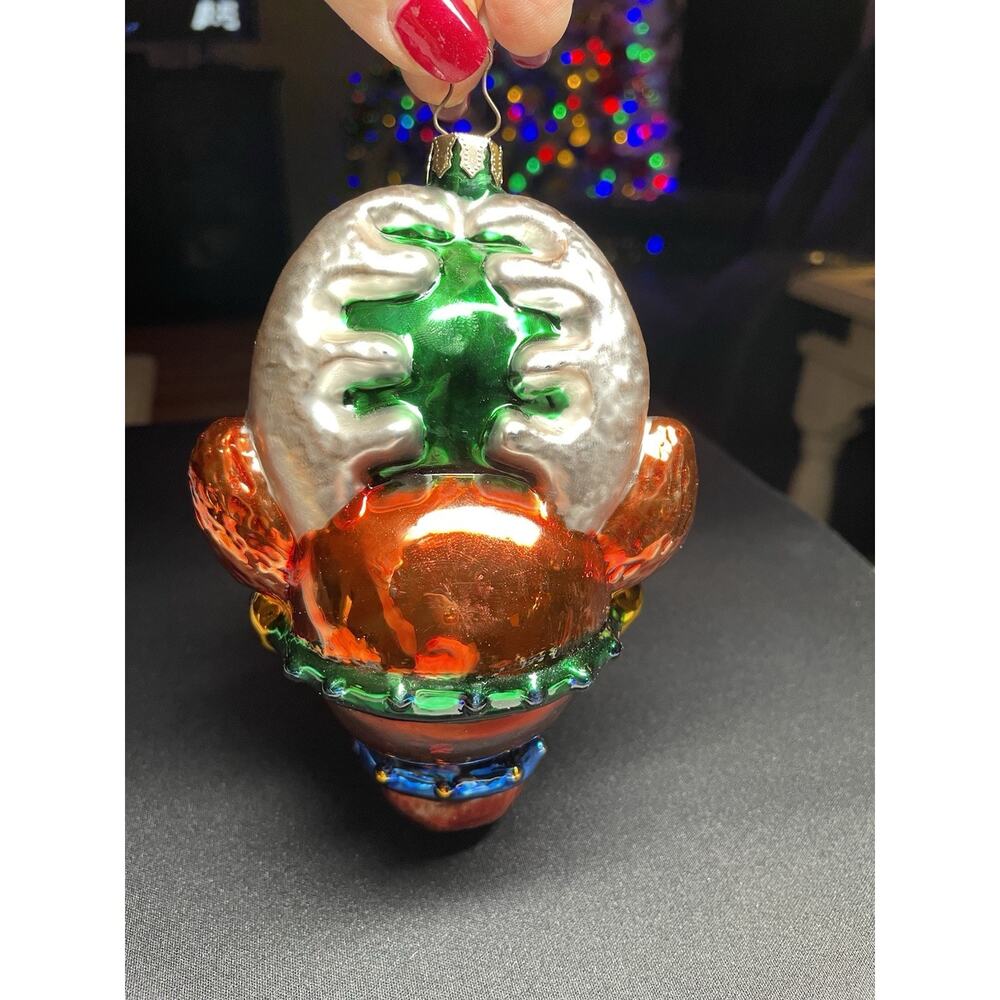 Vintage 2003 Mark Klaus Faces Full of Festive Joy Reindeer Blown Glass Ornament - Picture 4 of 6